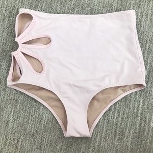 Kortni Jeane Blush Pink Flower Cutout Swim Bottoms
